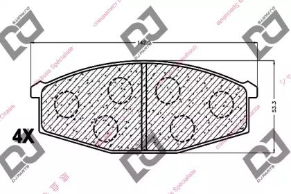 Комплект тормозных колодок DJ PARTS BP1093